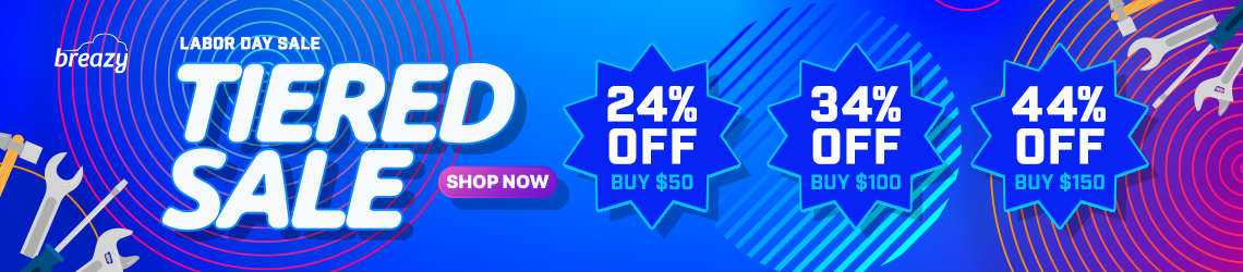 Labor Day Tiered Sale: 24% off when you buy $50, 34% off $100, 44% off $150. Shop now.