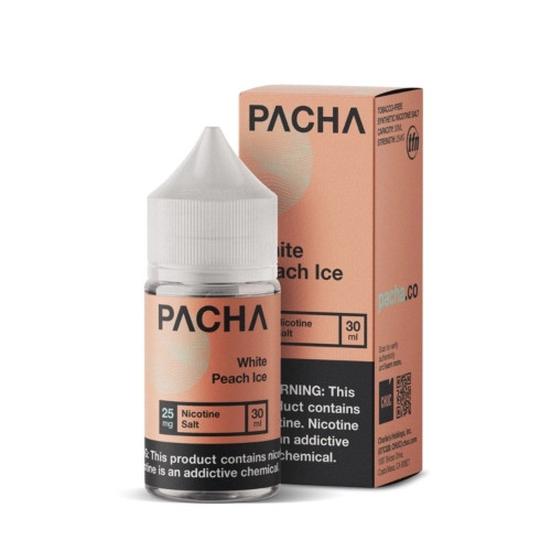 Pacha Salt E-Liquid - White Peach Ice 30ml