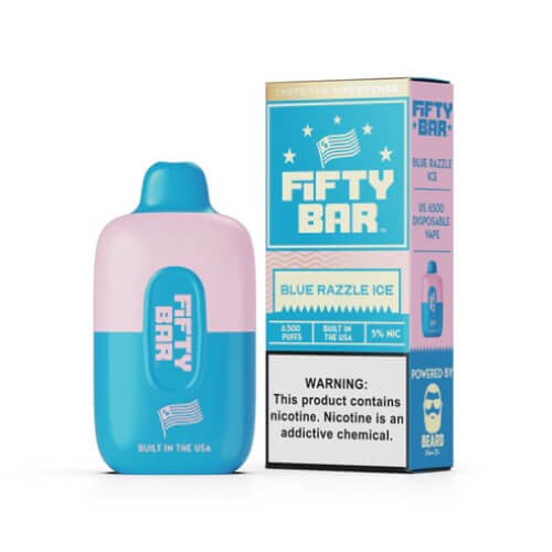 Fifty Bar Disposable Vape Blue Razzle Ice 6500 Puffs