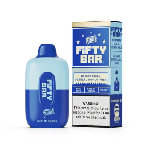 Fifty Bar Disposable Vape Blueberry Cereal Donut Milk 6500 Puffs