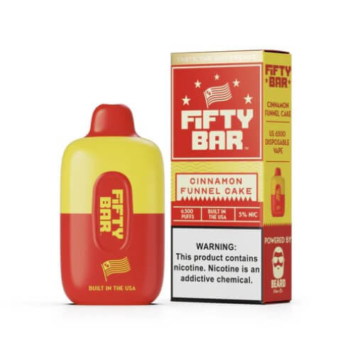 Fifty Bar Disposable Vape Cinnamon Funnel Cake 6500 Puffs