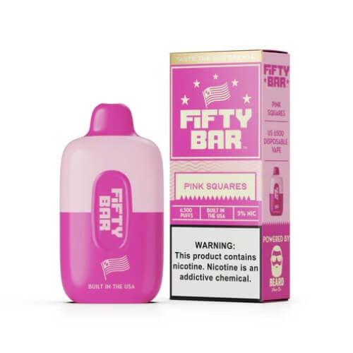 Fifty Bar Disposable Vape Pink Squares 6500 Puffs