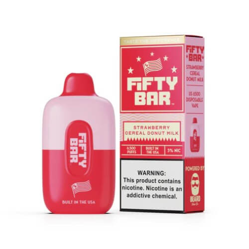 Fifty Bar Disposable Vape Strawberry Cereal Donut Milk 6500 Puffs