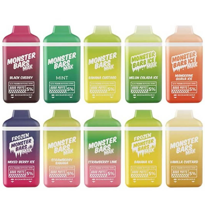 monster flavor vape Bars Max Disposable - 6000 Puffs Pack Size:6 Pack Hixotic Trap'd Out Jeffrey smoke shop miami