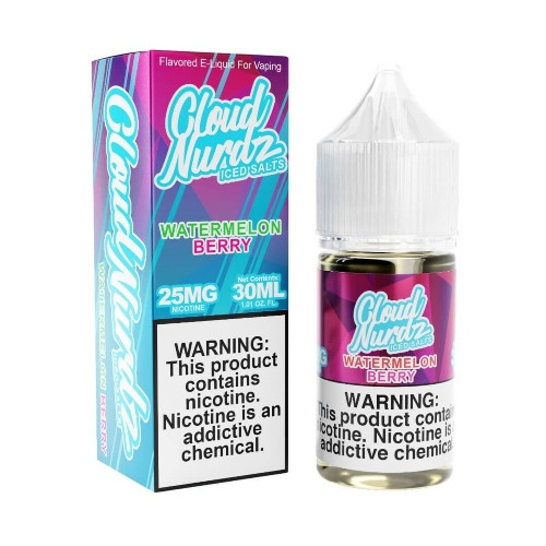Cloud Nurdz Iced Salt E-Liquid - Watermelon Berry 30ml